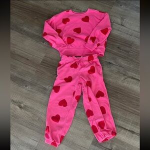 Girls old navy heart sweat set